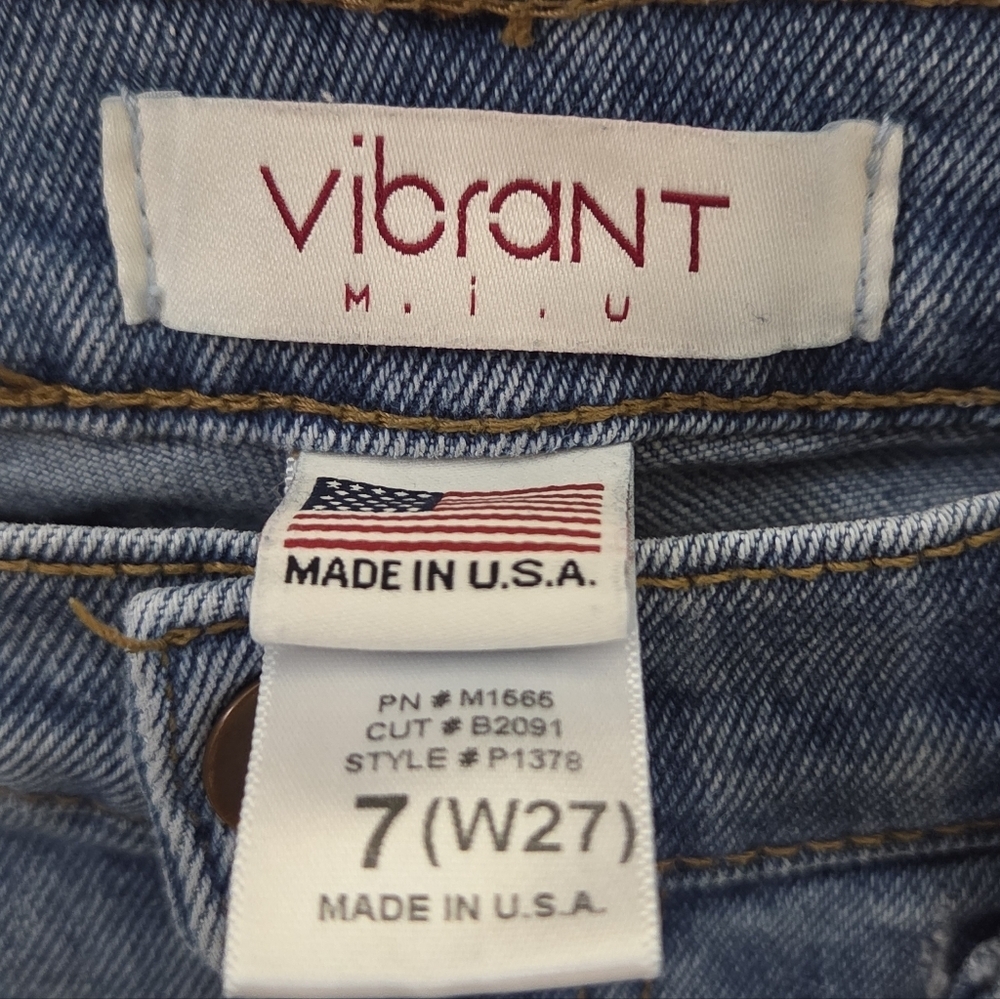 Vibrant M.I.U | Destroyed Ripped Baggy High Rise Straight Leg Jeans Size 27 - Picture 4 of 7